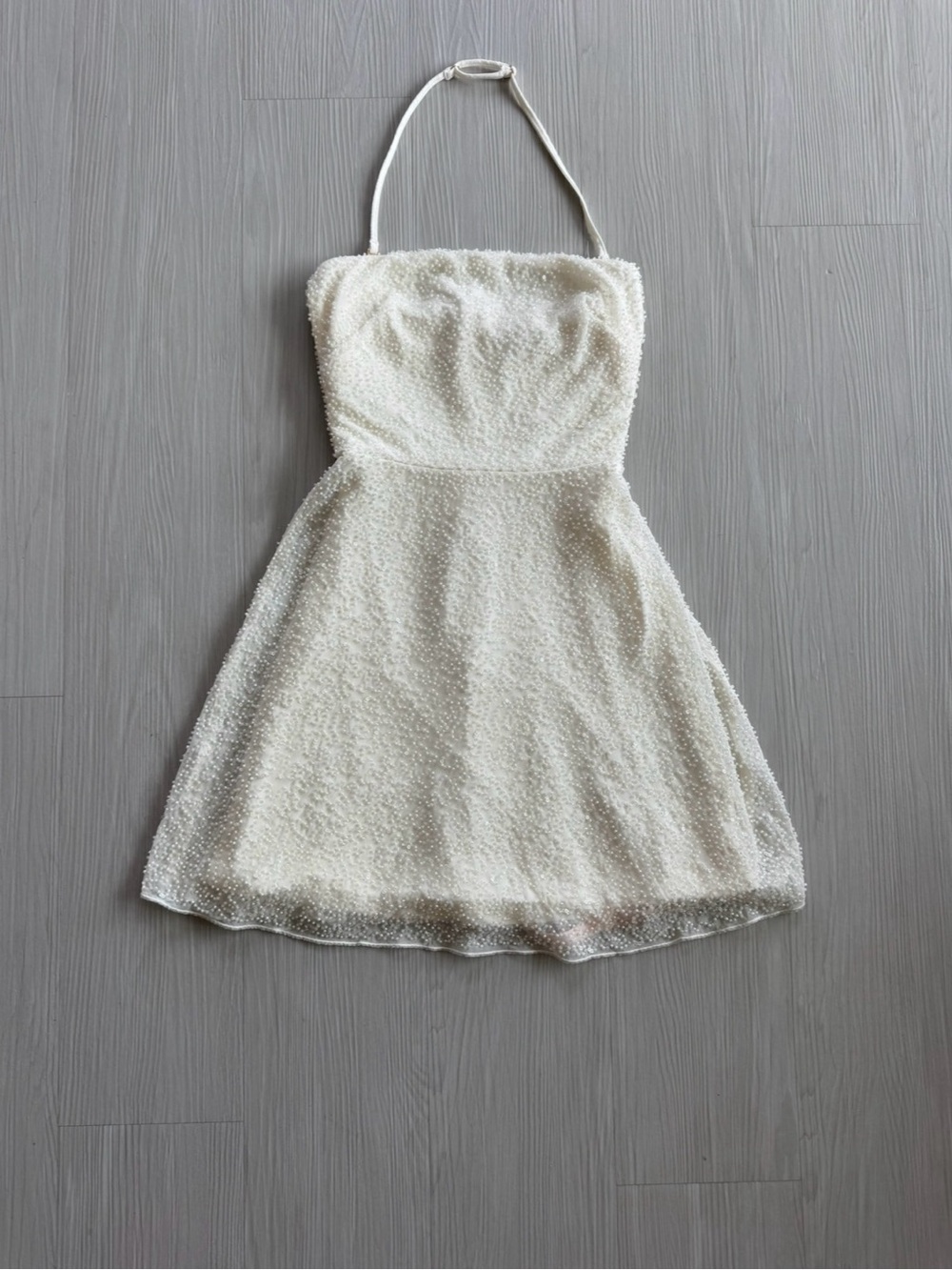 Oh Polly White Beaded Mini Dress